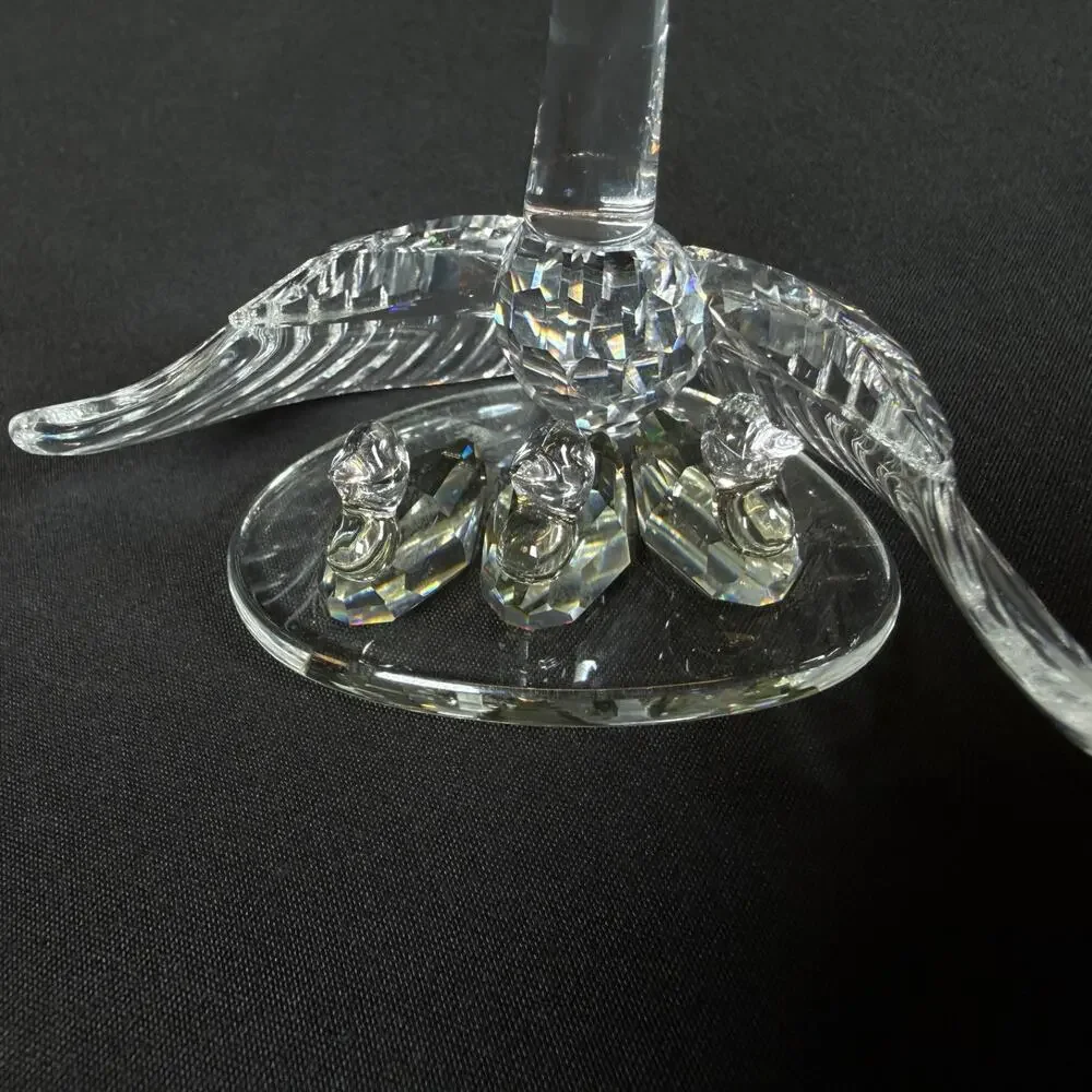 Vintage SWAROVSKI SWAN FAMILY Crystal glass figurine 2.5